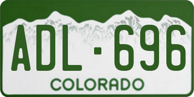 CO license plate ADL696