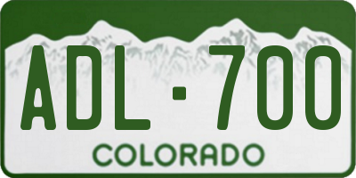 CO license plate ADL700