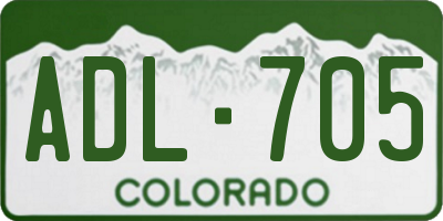CO license plate ADL705