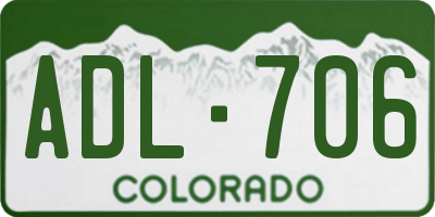 CO license plate ADL706