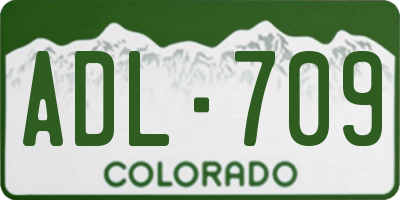 CO license plate ADL709