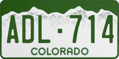 CO license plate ADL714