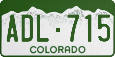 CO license plate ADL715