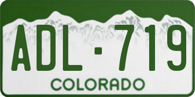 CO license plate ADL719
