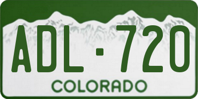 CO license plate ADL720