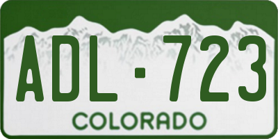 CO license plate ADL723