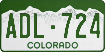 CO license plate ADL724