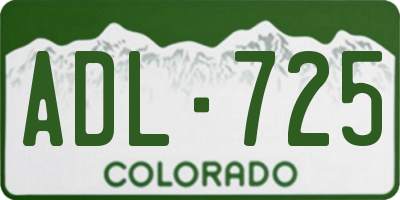 CO license plate ADL725