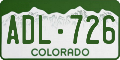 CO license plate ADL726