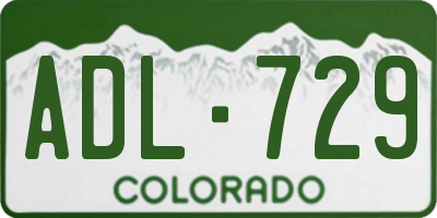 CO license plate ADL729