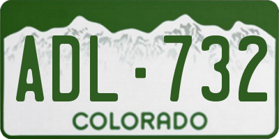 CO license plate ADL732