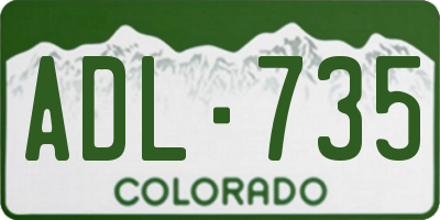 CO license plate ADL735