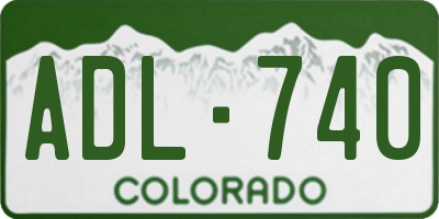 CO license plate ADL740