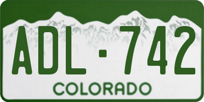 CO license plate ADL742