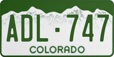 CO license plate ADL747