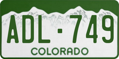 CO license plate ADL749