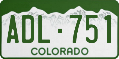 CO license plate ADL751