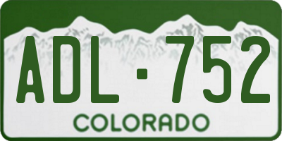 CO license plate ADL752