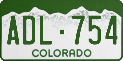 CO license plate ADL754