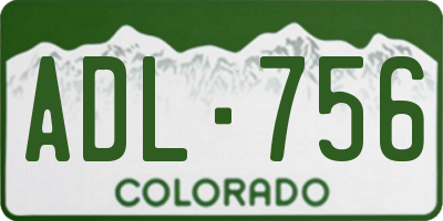 CO license plate ADL756