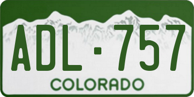CO license plate ADL757