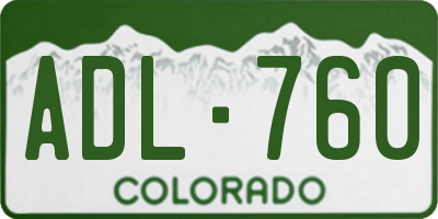 CO license plate ADL760
