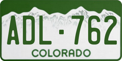 CO license plate ADL762