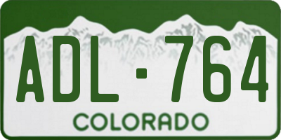 CO license plate ADL764