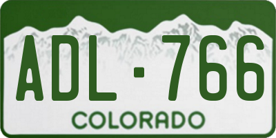 CO license plate ADL766