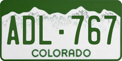 CO license plate ADL767