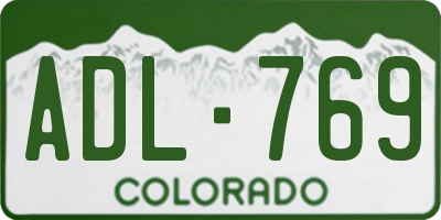 CO license plate ADL769