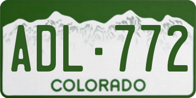 CO license plate ADL772