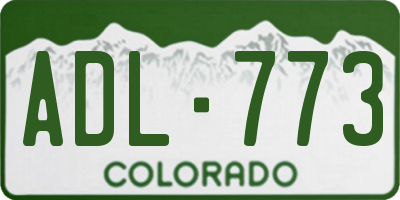 CO license plate ADL773