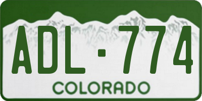 CO license plate ADL774