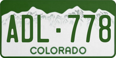 CO license plate ADL778