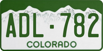 CO license plate ADL782
