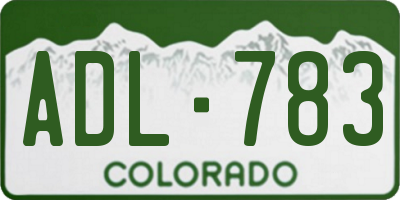 CO license plate ADL783