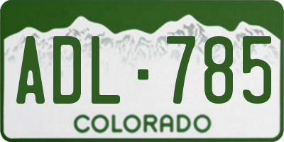 CO license plate ADL785