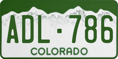 CO license plate ADL786