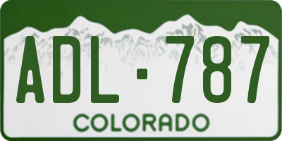 CO license plate ADL787