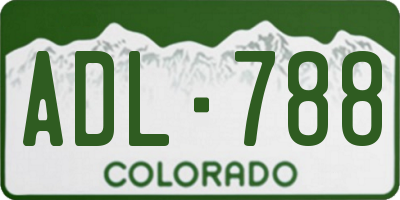 CO license plate ADL788