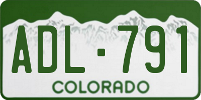 CO license plate ADL791