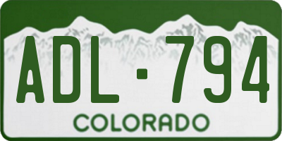CO license plate ADL794