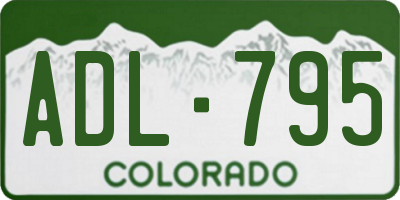 CO license plate ADL795