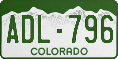 CO license plate ADL796