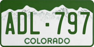 CO license plate ADL797