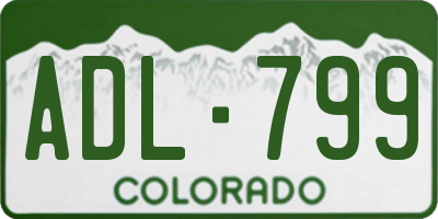 CO license plate ADL799
