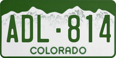 CO license plate ADL814