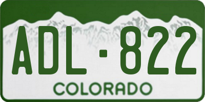 CO license plate ADL822