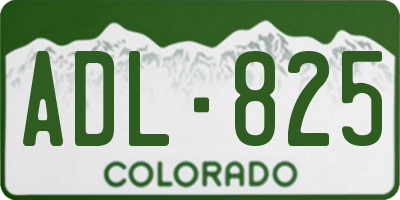 CO license plate ADL825